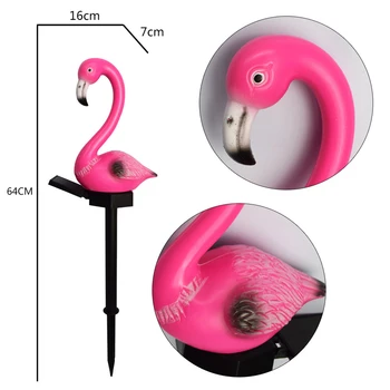 LED Ptica Lučka Flamingo, Sončno energijo, Svetlobo na Prostem Ograjo Svetlobe Sončne Svetlobe Nepremočljiva Zunaj Dekor Solarna Svetilka, Lučka