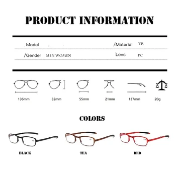 NONOR Unisex Modna Presbyopic Kvadratnih Povečevalna Bralna Očala