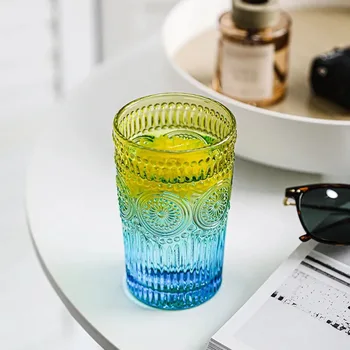 Multicolor Sok Kozarec Retro Reliefni Sončnično Ustvarjalne Amber 11 oz Viski, Vodka Pitje Skodelice Pijače Očala Stranko Poroko