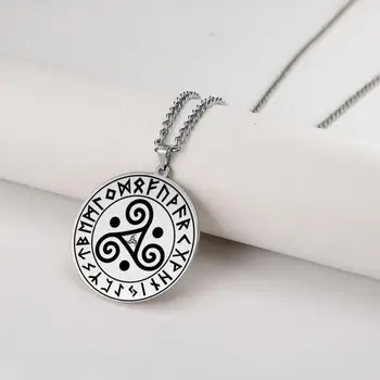 LIKGREAT Wicca Ogrlica Moških Triskele Trojna Spirala Simbol Okultno Poganski Talisman Amulet iz Nerjavečega Jekla Čarovnice Nakit