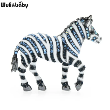 Wuli&baby Nosorogovo Zebra Broške Ženske Unisex 5-barvni Hoja Konj Živali Stranka Priložnostne Broška Zatiči Darila