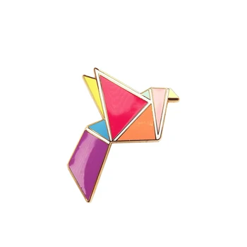 Ptica Broška Pin Geometrijske Neon Origami