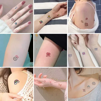 30 Listov/Set Risanka Začasni Tattoo Nalepke za Odrasle in Otroke Kawaii Srčkan Nepremočljiva Ponaredek Tattoo Nalepke