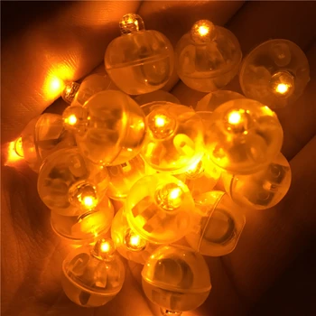 100 Kos Mini LED Balon Luči Okroglo Žogo Flash Svetilke, Bela, Rumena, Roza Sij na Noč za Luči Božič Poroka Stranka Dekor