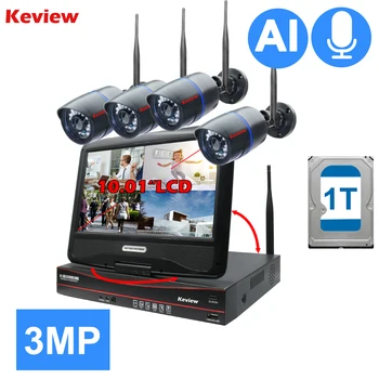 Keview 3MP 8CH NVR HD CCTV kamer Avdio Snemanje na Prostem Nepremočljiva IP Wifi Kamera Sistema za zaščito, Komplet Za 10,1