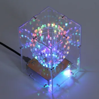 LED Cube Žogo Utripajoča Luč DIY Elektronskih Kit valentinov Darilni Spajkanje Projekta Prakso, Učenje Suite Daljinski upravljalnik