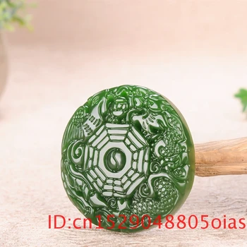 Naravni Zeleni Kitajski Jade Zmaj Phoenix Ogrlico, Obesek Čar Jadeit Nakit Vklesan Amulet Modni Dodatki Darila