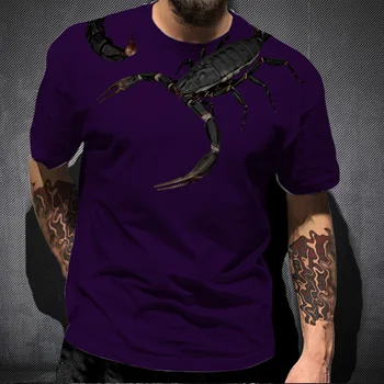 Moške Majice Klasičnih Živali Scorpion T-Majice Poletne Moške Majice Priložnostne Hip Hop Street Style Kratkimi Rokavi, Unisex Vrhovi