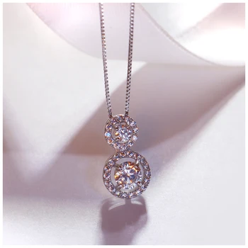 Elegantno Pravi sterling srebrni obesek ogrlica lepo izjavo, nakit, belo vzmetenje najboljše darilo čar 925 obeski