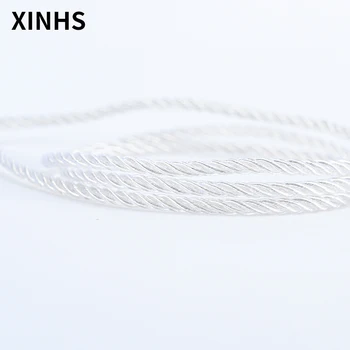 XINHS 4 Core Par Twisted Mi Kabel Silver Plated Baker Nadgradnjo Skladu MMCX/0.78 mm 2Pin/QDC/TFZ Žične Slušalke