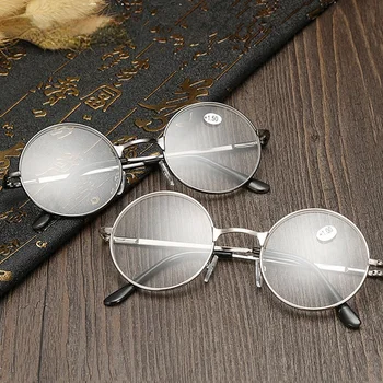 Retro Kovinski Krog Obravnavi Očala Končal Dioptrije +1.0 1.5 2.0 2.5 3.0 3.5 Unisex Branje Presbyopia Očala Ženske Moški