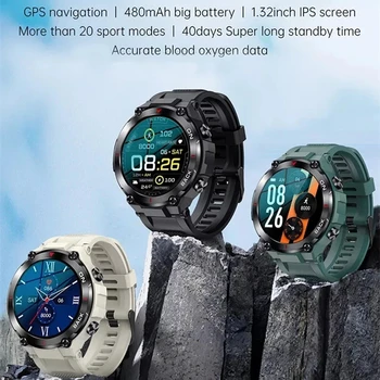 LIGE Outdoor GPS Pametno Gledati Za Moške IP68 Vodotesen Smartwatch Health Monitor Športne Ure Android, IOS, z Dolgo Življenjsko dobo