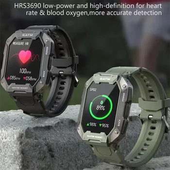 Zunanji militar 5ATM Nepremočljiva ure 380mAh Veliko Baterija Bluetooth Smartwatch Šport 2022 Nov Moški gledajo Za xiaomi huawei+box