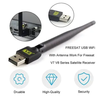 Novo Freesat USB WiFi Z Anteno Dela Za Freesat V7 V8 Serije Digitalni Satelitski Sprejemniki Za TV Set Top Box Stabilen Signal