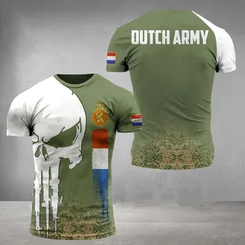2022 Novo Poletje VOJSKE-VETERAN 3d T-Shirt za Moške ruske francoski Vojak Področju T-Shirt Vrh Veteranov Maskirnim Tiskanja Commando Vrhovi