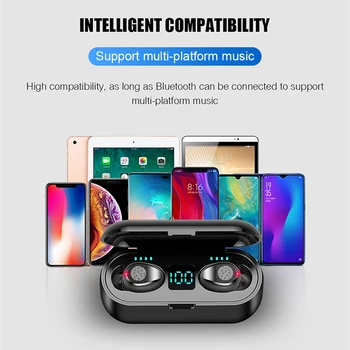 F9 Brezžične Slušalke Bluetooth Stereo Slušalke Šport Vodotesne Slušalke Zmanjšanje Hrupa Čepkov Z Mic Za Android, iPhone