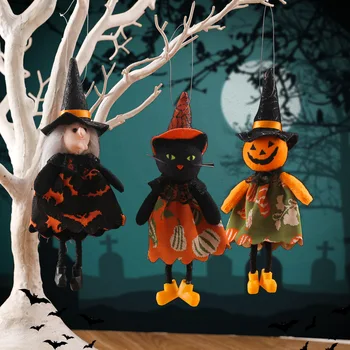 Halloween Lutka Igrača Čarovnica Bučna Black Cat Halloween Okraski