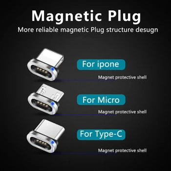 5Pcs Magnetni Kabel USB Priključite Hitro Polnjenje, Tip C Kabla Polje Magneta Polnilnik Glave Micro USB Kabel Mobilni Telefon Kabel USB Kabel, Vtič