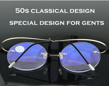Krog Luksuzni Retro Super Visoke Kakovosti Obravnavi Očala Kovinski Rimless s PU Primeru CLARAVIDA Ameriki blagovne Znamke Gospodje +0.75~+4.0