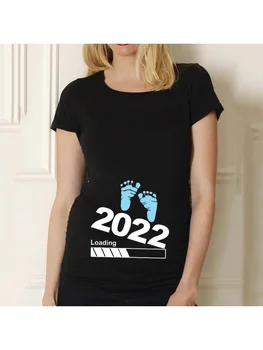 Ženske Poletne Majica Nosečnice Kratek Rokav Grafični T Shirt Priložnostne Porodniškega Tee Vrhovi Nosečnosti Napoved Majice