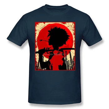 Visoka Kakovost Moških Samurai Champloo Smešno Anime Manga Black T-Shirt Samurai Sunset Mugen Čistega Bombaža Tees Harajuku Vsakdanjem Življenju
