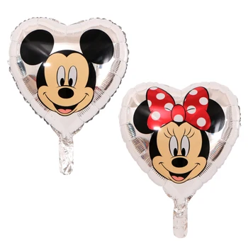 5/10pcs 18 inch Mickey Minnie Miške Dvakrat Vzorec Folija Balon Rojstni Okraski Disney Risanke Globalni Baby Tuš Darilo