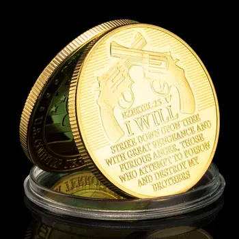 Zlato Punisher Kovanec NAS Coanter proti terorizmu Sila, trgovina s Spominki, Zbirateljski predmeti pozlačeni Čast Kovanec, Spominski Kovanec Kovanec Izziv