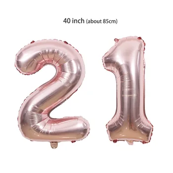 21 birthday balon rose zlata 21. rojstni dan pary okraski število digitalnih 21 balon 21 obletnica stranka baloni