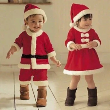 Baby Fantje Božič igralne obleke Infantil Jumpsuits+Klobuk nastavite Malčka, Dekleta Novo Leto je Kostum, Otroci, Oblačila, otroci Božični kostumi