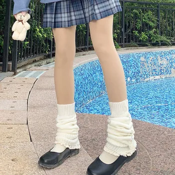Japonski Lolita Sladko Dekle, Leg Ogrevalnike Pletene Noge Kritje Ženske Jeseni, Pozimi Moda Trdne Noge Toplejše Nogavice Kup Kup Nogavice