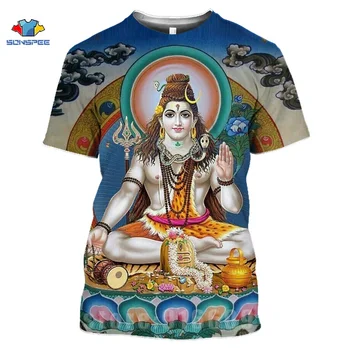 Poletje 3D Tiskanja zabavne Majice Ulične Moški Ženske Majice Indija Bog Gospod Shiva Majica Fashion Plaži Harajuku Anime Majice