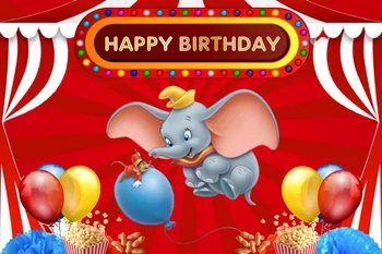 Disney Dumbo Stranka Kulise Risanka Dumbo Ozadju Vinil Steno Krpo Baby Tuš Otroci Fantje Rojstni Dekoracijo Banner