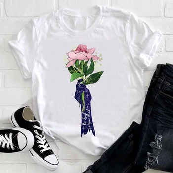 2021 Ženske T-Shirt Tiskanje Pomlad Moda Obleke Lady Bird Perja Kratek Rokav Tiskanja Tshirt Ženske Tee Zgornji Del Ženske Graphic Tee