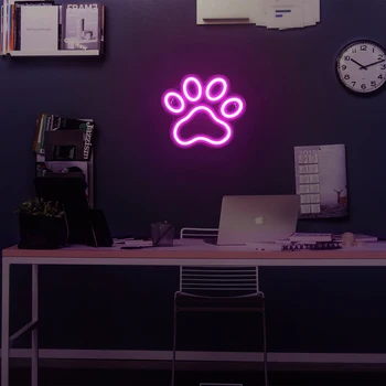 Šapa Tiskanja LED Neonski Znaki Noč Svetlobe USB Pogon za Bar, Kavarne, Rojstni dan, Darila za Pasje Ljubitelje Dobave Odlikovanja