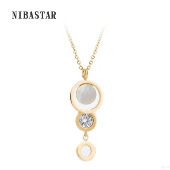 NIBA visoke kakovosti kristalno Obeski, Ogrlice za ženske 316L iz nerjavečega jekla, 3 krog ogrlice