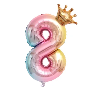 Digitalni Krono Baloni, Okrasitev ponudbo Happy Birthday Party Dekoracijo Folijo Pismo Trebušaste Globos Balony baby tuš trebušaste
