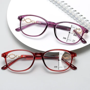 Nova Moda Progresivna Multifokalna Obravnavi Očala Ženske Anti-modra Svetloba Očala na Recept Očala Dioptrije +1.0 +4.0