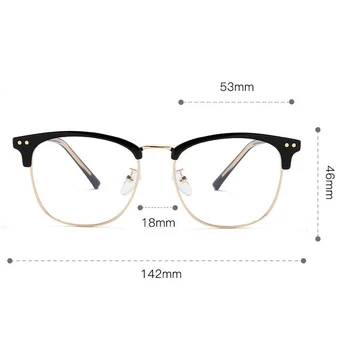 TR90 Semi-Rimless Proti Modri Žarki Ovalne Kratkovidnost Očala Končal Kovinski 1.56 Enotno Vizijo Recept Očala -0.5 -0.75, Da -6
