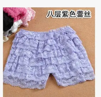 1pcs/veliko korejskem slogu ženska 8layer čipke hlače sredi pasu elastični pas hlače priložnostne trdne hlače brezplačno velikost