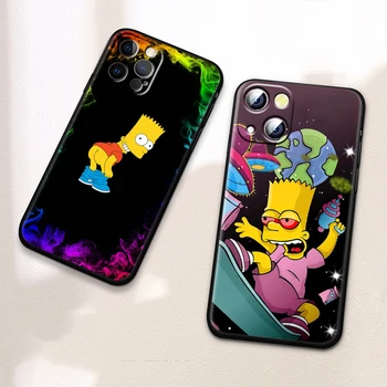Fant Simpson Anime Primeru Telefon Za Apple iPhone 14 13 12 11 SE XS XR X 7 8 6 Mini Pro Plus MAX 2020 Black Soft Cover