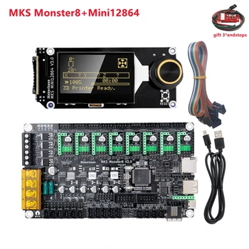 MKS, Monster8 V2 nadzorne plošče za 8 os motherboard TS35 zaslon na dotik 3D tiskalnik 32bit krmilnik MINI LCD12864 zaslonu za Voron