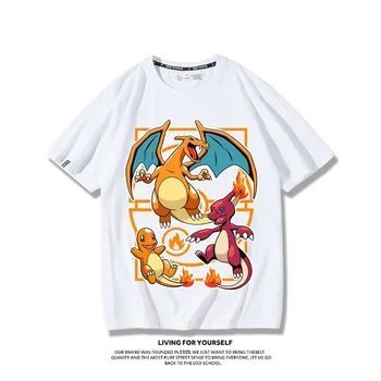 Pokemon Blastoise Perifernih Kratka Sleeved Žep Pošasti Pikachu Mewtwo Snorlax Anime T-shirt Joker Oversize Nekaj Oblačil