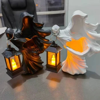 2021 Novo Brezosebna Čarovnica Pekel Messenger S Luč Smolo Realne Kip, Kiparstvo Duh Išče Halloween Scary Dekor