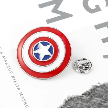Marvel Film Captain America Ščit Broška Emajl Pin Moda Za Moške In Ženske, Nakit Značko Nahrbtnik Dodatki
