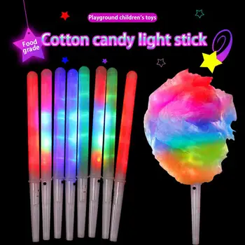 Barvita LED Svetila Palice Cotton Candy Stožci za Večkratno uporabo Žareče Marshmallows Palice LED Žareče Razvedriti Cev Temno Luč za Stranke
