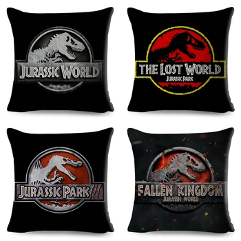 50 slog Jurassic Park, Logotip Blazine Pokrov za Kavč Doma, Otroci Soba Dekor Dinozaver Tiskanja Prevleke Poliester Vzglavnik