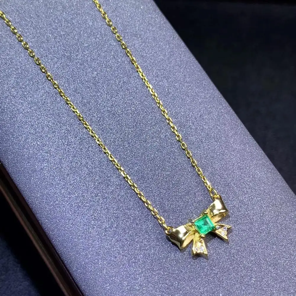 Metulj slog naravno zelena, smaragdna ogrlica za ženske s srebrno dobro cut vroče prodajo darilo stranka obletnico prisoten 0