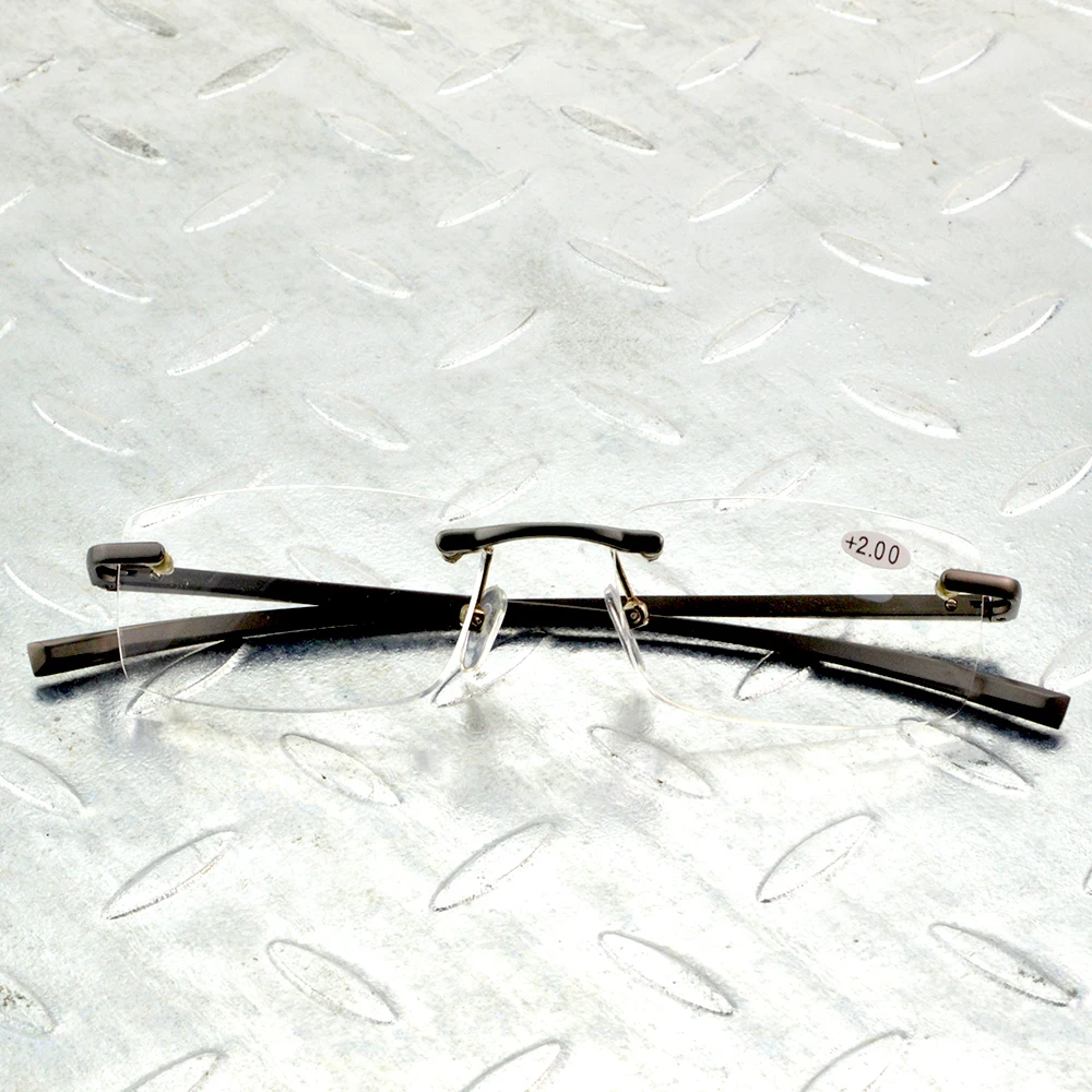 Rimless al-mg zlitine obravnavi očala Ultra-lahka pomlad noge očala +1 +1.5 +2 +2.5 +2.75 +3 +3.25 +3.5 +4 1