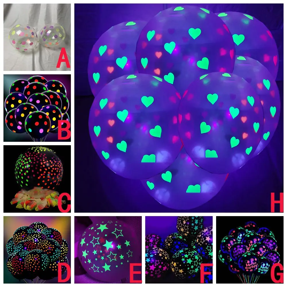 12 Svetlobna Balon Neon Glow Baloni UV Blacklight Reaktivni Stranka Ballon Dekor Otroci Rojstni dan, Poroko Fluorescentna Baloni 2