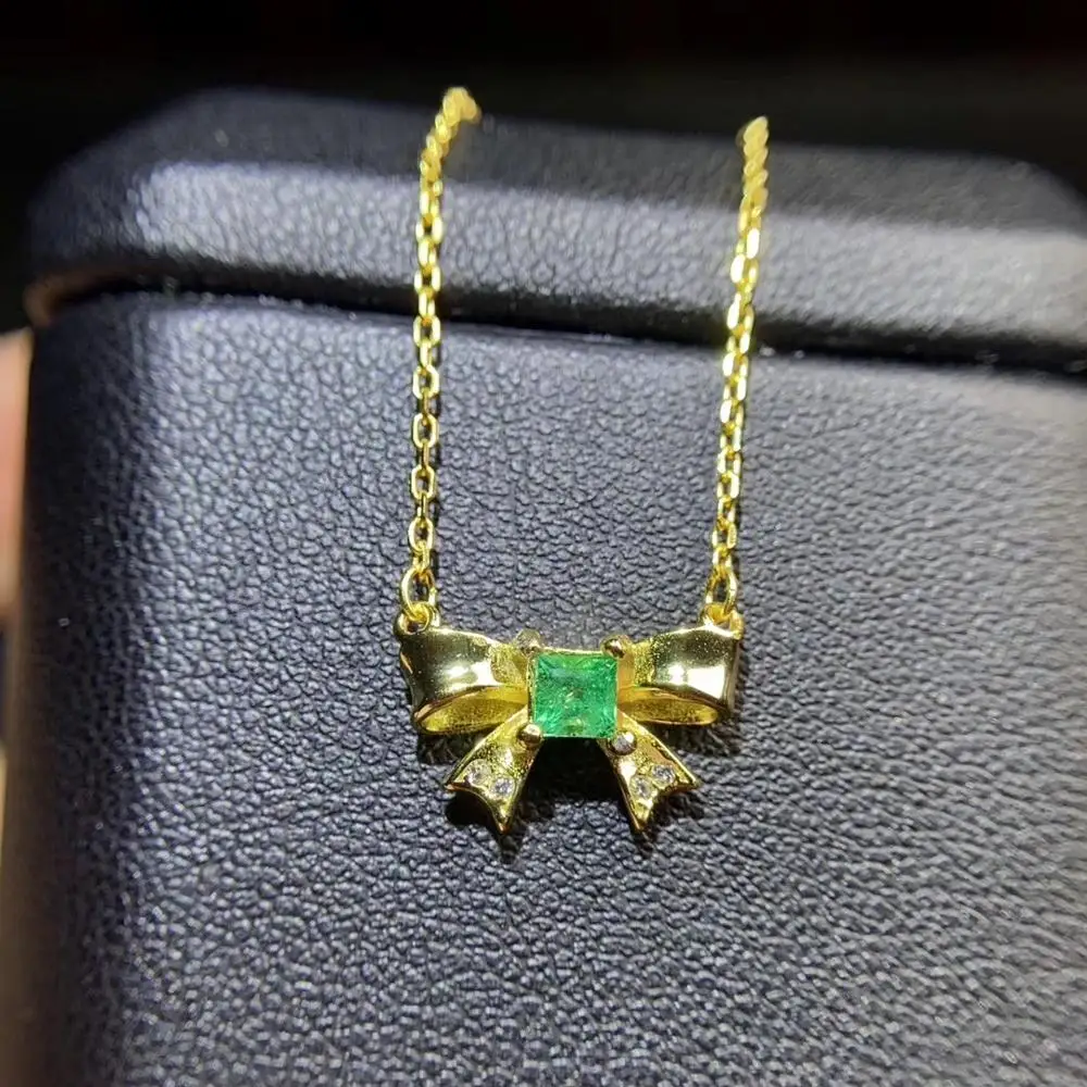 Metulj slog naravno zelena, smaragdna ogrlica za ženske s srebrno dobro cut vroče prodajo darilo stranka obletnico prisoten 2